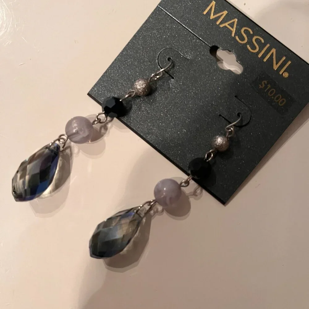 Hanging Beaded‎ Earrings by Massini 2 Pairs New with Tags